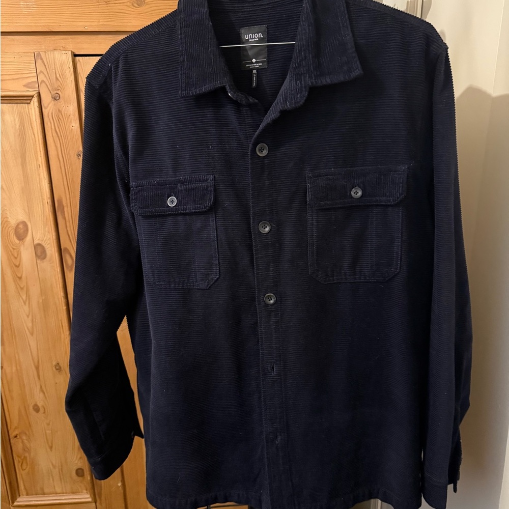 14th & Union Men's Dark Blue Corduroy Shirt Jacket